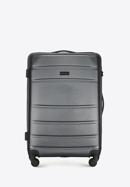 Średnia walizka z ABS-u żłobiona, szary, 56-3A-652-34, Zdjęcie 1
