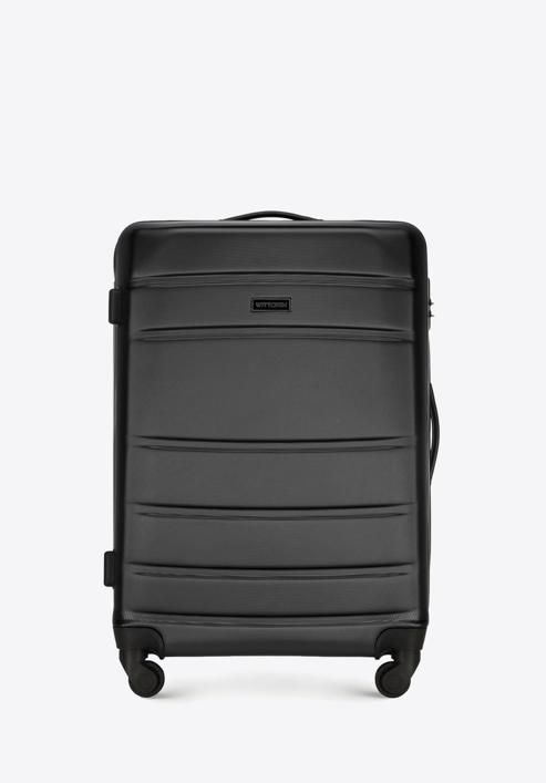 Średnia walizka z ABS-u żłobiona, czarny, 56-3A-652-86, Zdjęcie 1