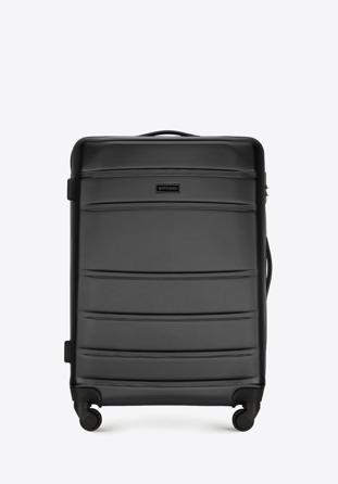 Średnia walizka z ABS-u żłobiona czarna