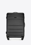 Średnia walizka z ABS-u żłobiona, czarny, 56-3A-652-34, Zdjęcie 1