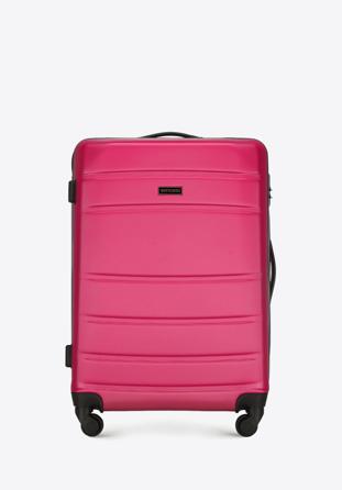 Średnia walizka z ABS-u żłobiona różowa