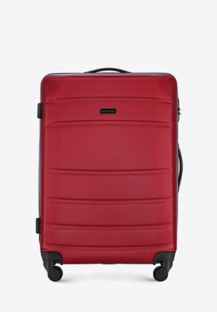 Średnia walizka z ABS-u żłobiona, czerwony, 56-3A-652-35, Zdjęcie 1