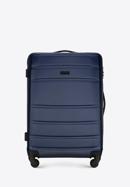 Średnia walizka z ABS-u żłobiona, granatowy, 56-3A-652-86, Zdjęcie 1