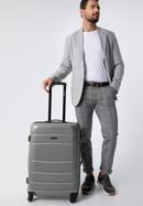 Średnia walizka z ABS-u żłobiona, szary, 56-3A-652-86, Zdjęcie 15