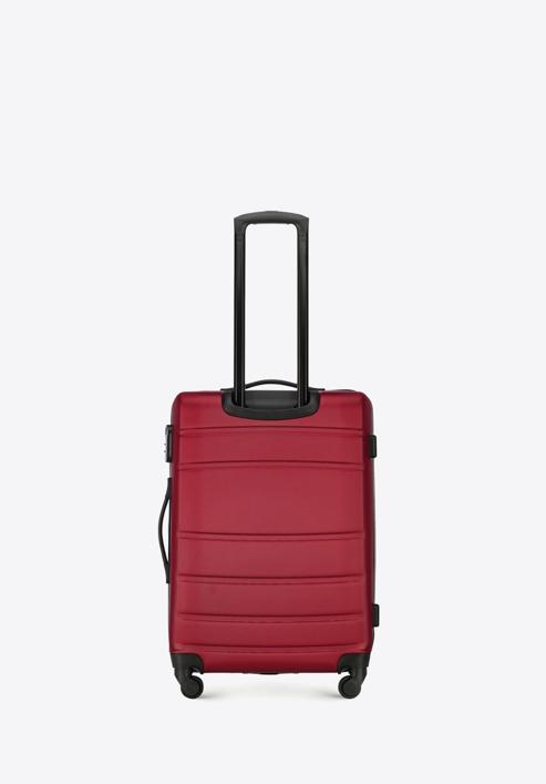 Średnia walizka z ABS-u żłobiona, czerwony, 56-3A-652-86, Zdjęcie 3