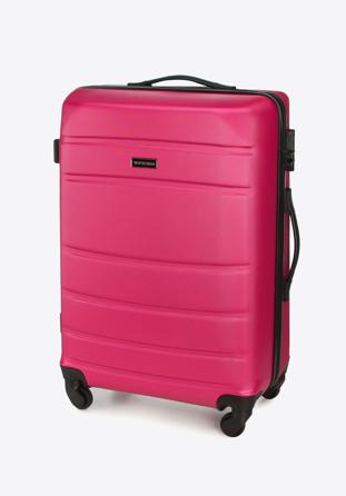 Średnia walizka z ABS-u żłobiona różowa