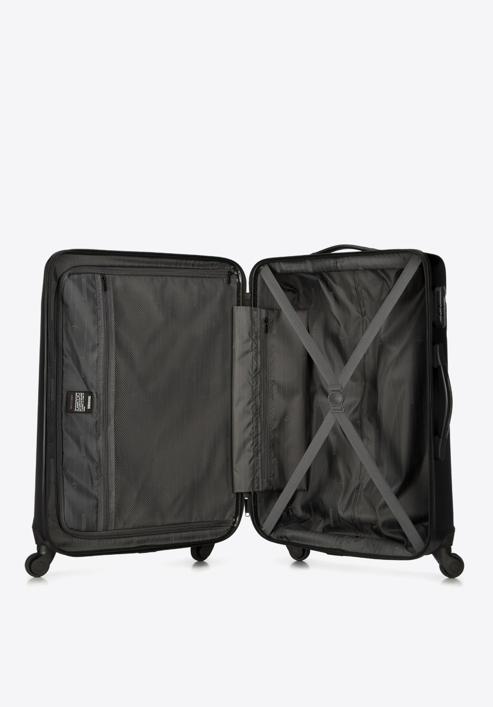 Średnia walizka z ABS-u żłobiona, czarny, 56-3A-652-34, Zdjęcie 5