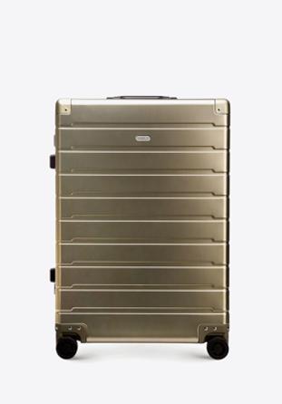 Średnia walizka z aluminium, złoty, 56-3H-102-86, Zdjęcie 1