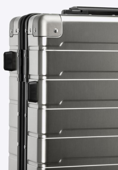 Średnia walizka z aluminium, srebrny, 56-3H-102-86, Zdjęcie 12