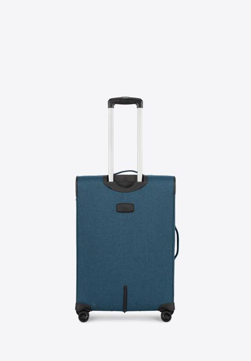 Średnia walizka z kolorowym suwakiem, morski, 56-3S-502-31, Zdjęcie 3