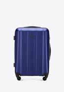 Średnia walizka z polikarbonu fakturowana, niebieski, 56-3P-112-90, Zdjęcie 1
