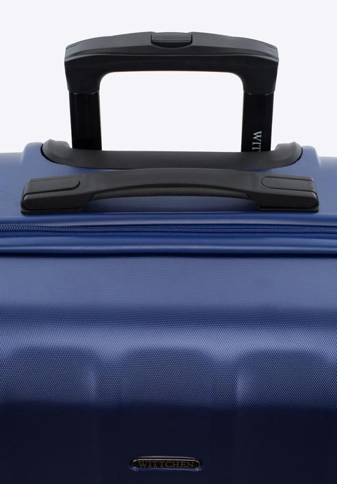 Średnia walizka z polikarbonu fakturowana, granatowy, 56-3P-112-95, Zdjęcie 10