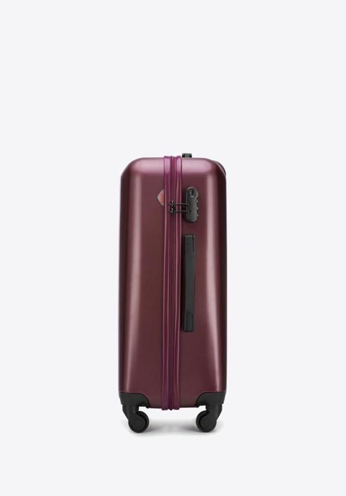Średnia walizka z polikarbonu fakturowana, bordowy, 56-3P-112-10, Zdjęcie 2
