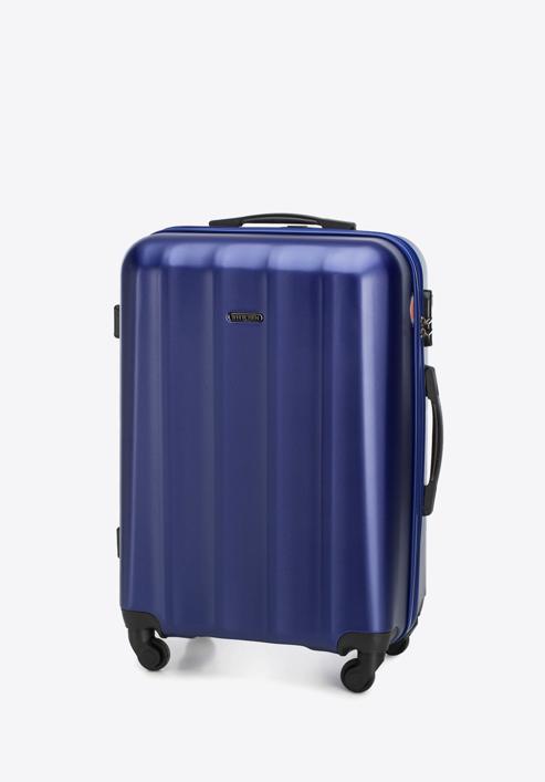 Średnia walizka z polikarbonu fakturowana, niebieski, 56-3P-112-95, Zdjęcie 4