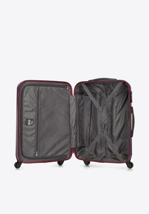 Średnia walizka z polikarbonu fakturowana, bordowy, 56-3P-112-10, Zdjęcie 5