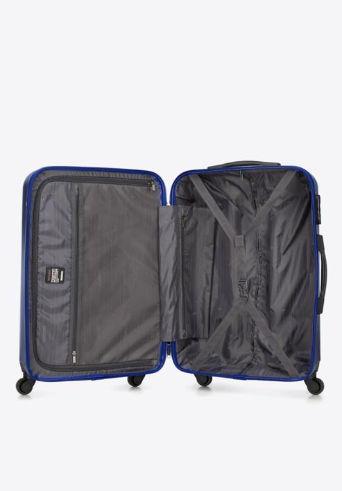 Średnia walizka z polikarbonu fakturowana, niebieski, 56-3P-112-10, Zdjęcie 5