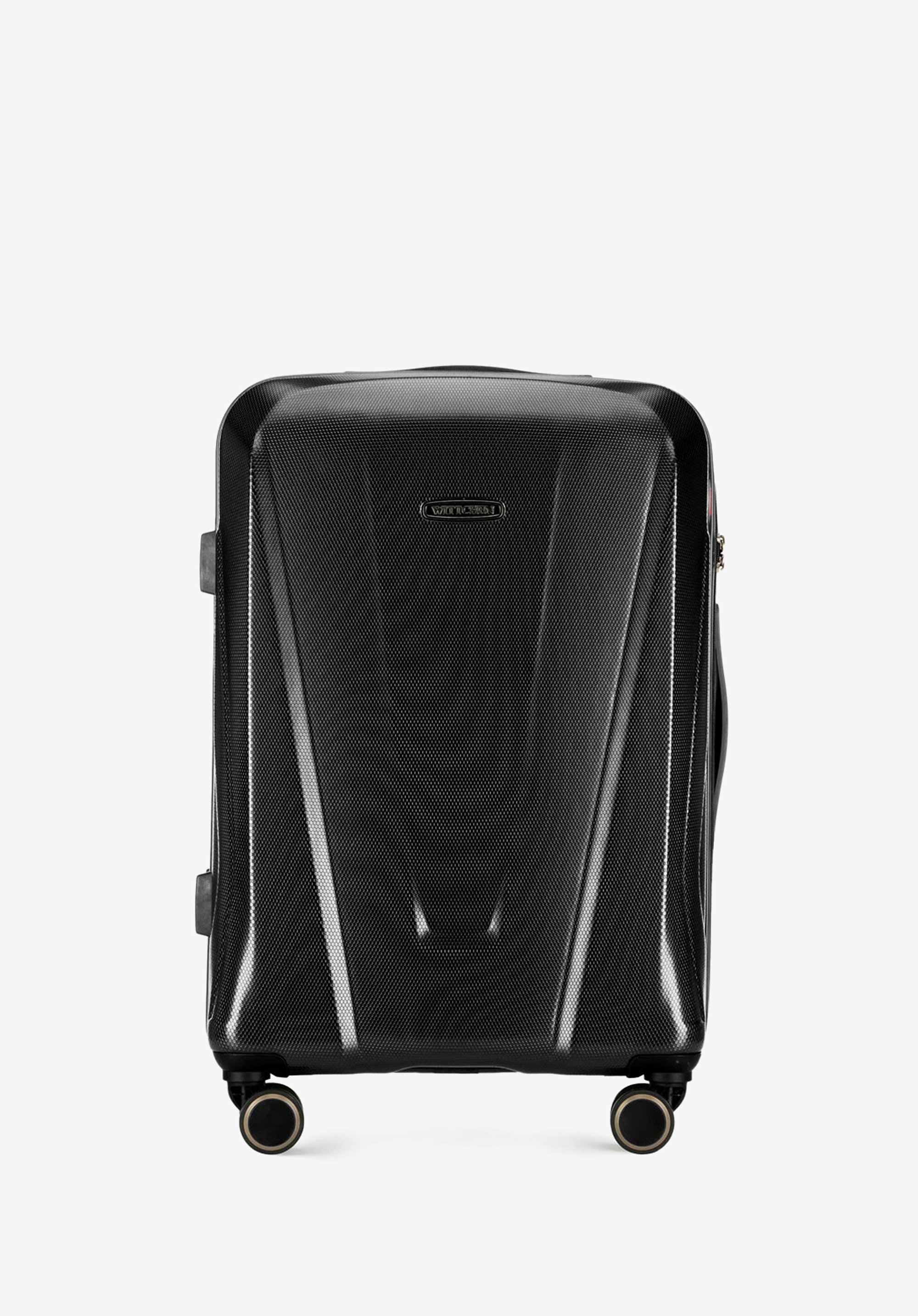 Medium-sized suitcase made of polycarbonate material black