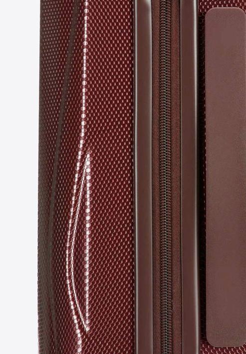 Średnia walizka z polikarbonu geometryczna, ciemny czerwony, 56-3P-122-11, Zdjęcie 10