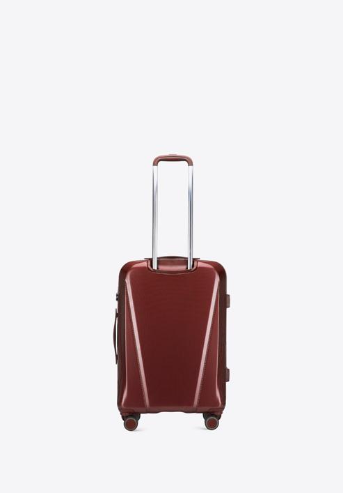 Średnia walizka z polikarbonu geometryczna, ciemny czerwony, 56-3P-122-11, Zdjęcie 3