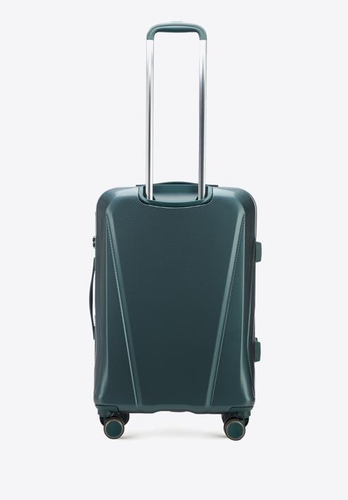 Średnia walizka z polikarbonu geometryczna, zielony, 56-3P-122-96, Zdjęcie 3