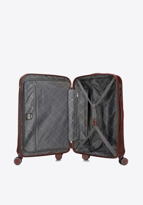 Średnia walizka z polikarbonu geometryczna, ciemny czerwony, 56-3P-122-11, Zdjęcie 5