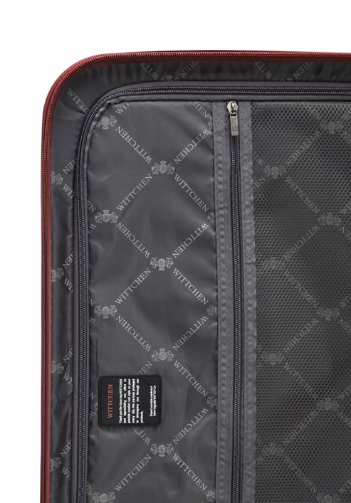 Średnia walizka z polikarbonu geometryczna, bordowy, 56-3P-122-96, Zdjęcie 7