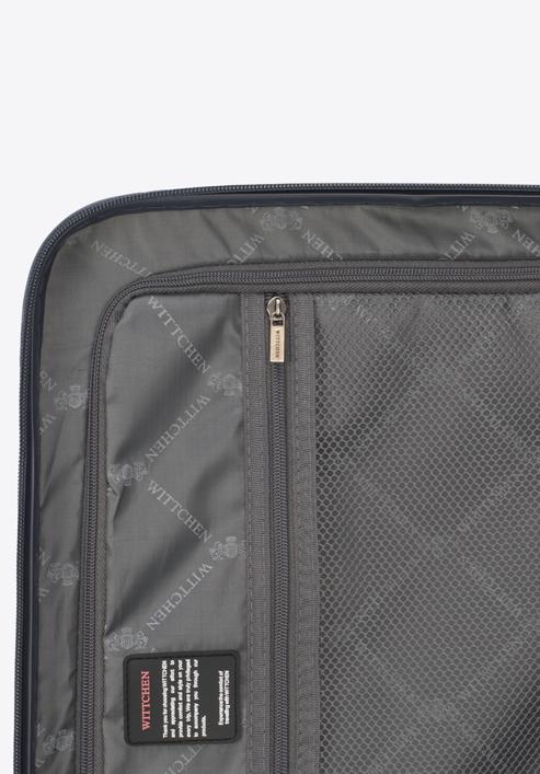 Średnia walizka z polikarbonu geometryczna, granatowy, 56-3P-122-11, Zdjęcie 8