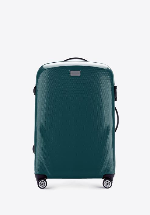 Średnia walizka z polikarbonu jednokolorowa, zielony, 56-3P-572-10, Zdjęcie 1