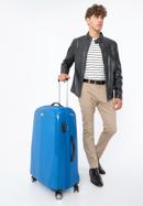 Średnia walizka z polikarbonu jednokolorowa, niebieski, 56-3P-572-35, Zdjęcie 15