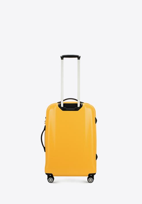 Średnia walizka z polikarbonu jednokolorowa, żółty, 56-3P-572-90, Zdjęcie 3
