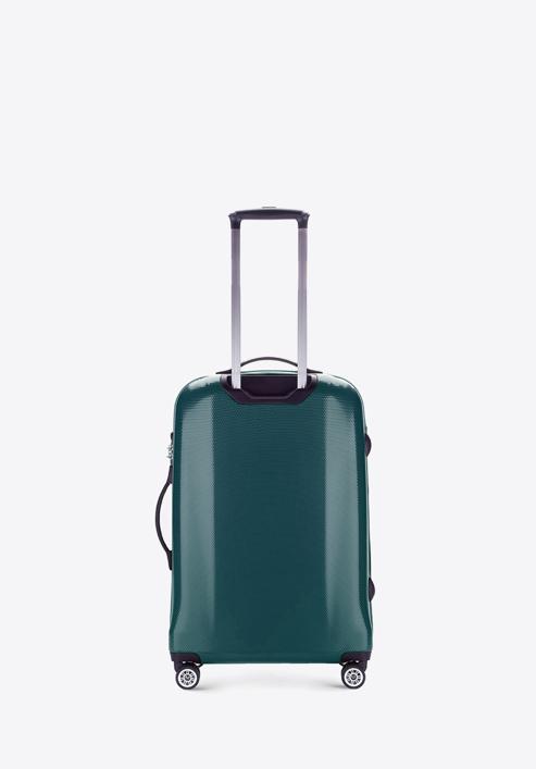 Średnia walizka z polikarbonu jednokolorowa, zielony, 56-3P-572-10, Zdjęcie 3
