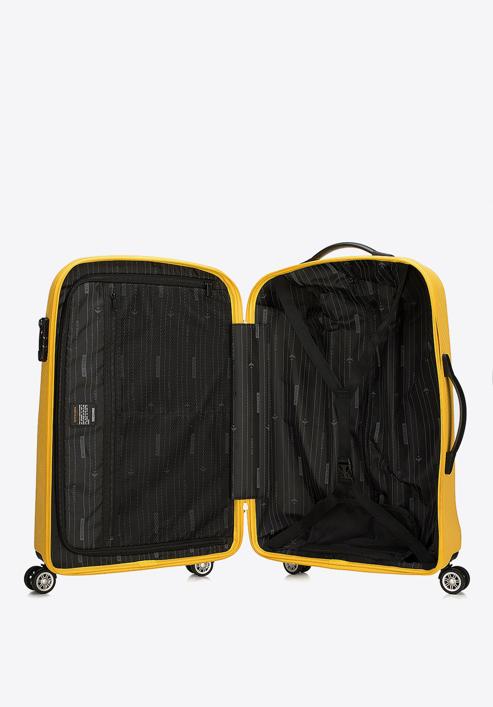 Średnia walizka z polikarbonu jednokolorowa, żółty, 56-3P-572-90, Zdjęcie 5