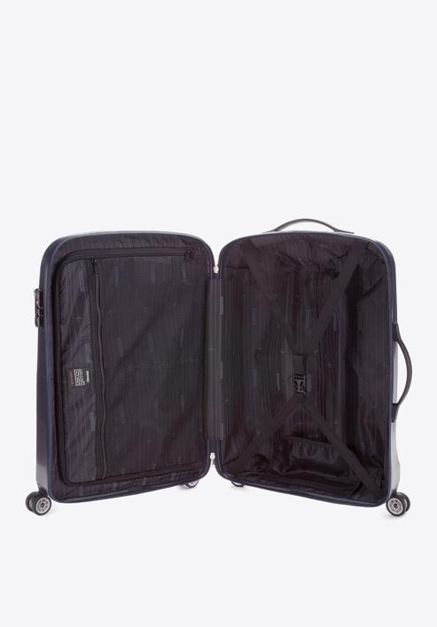 Średnia walizka z polikarbonu jednokolorowa, granatowy, 56-3P-572-35, Zdjęcie 5