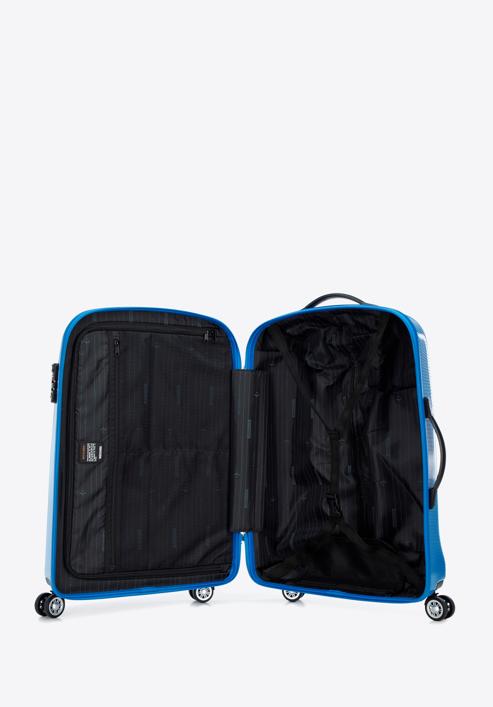 Średnia walizka z polikarbonu jednokolorowa, niebieski, 56-3P-572-10, Zdjęcie 5