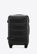 Średnia walizka z polikarbonu tłoczona, czarny, 56-3P-982-91, Zdjęcie 1