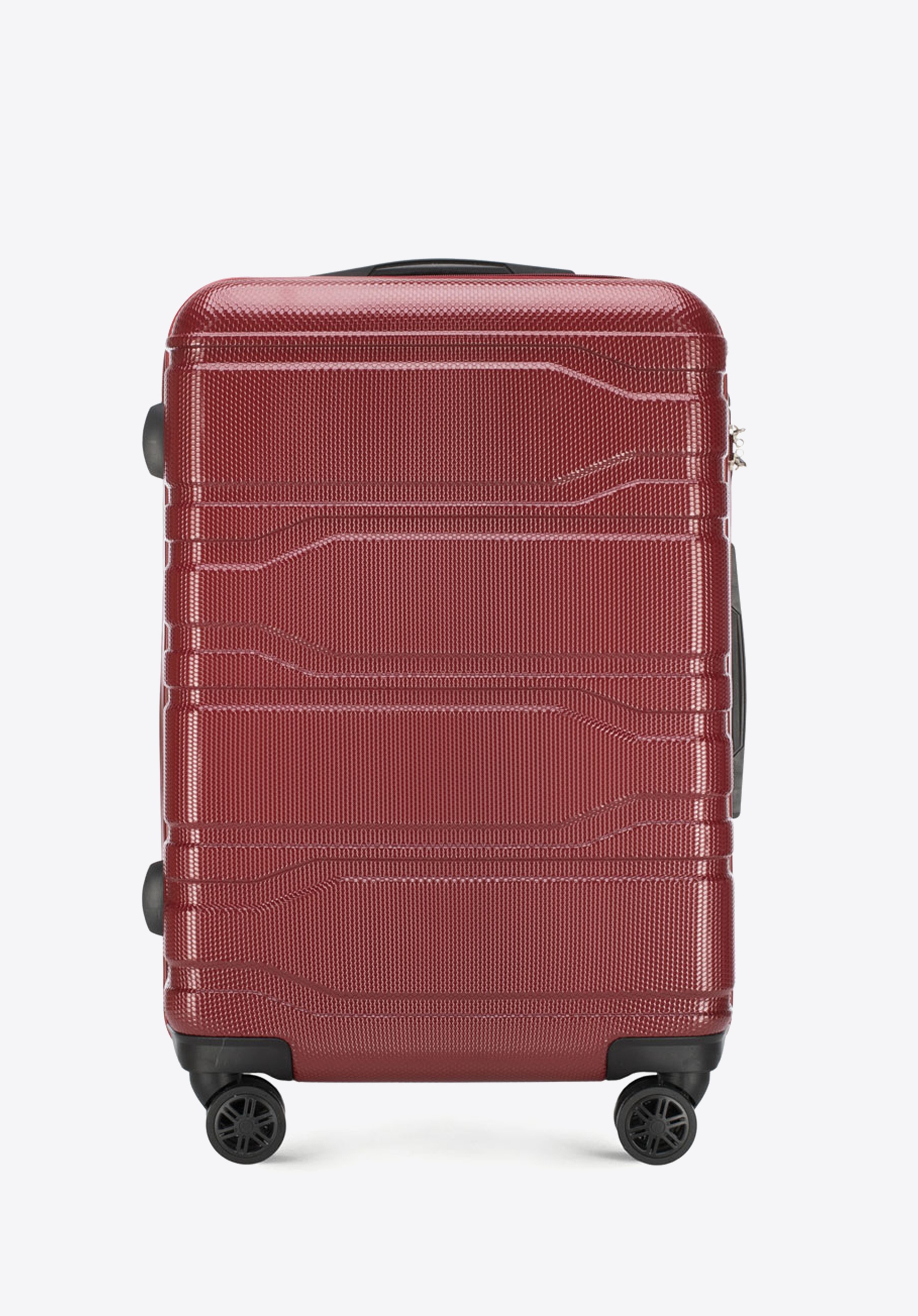 Średnia walizka z polikarbonu tłoczona, czerwony, 56-3P-982-31, Zdjęcie 1