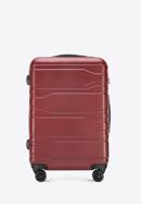 Średnia walizka z polikarbonu tłoczona, czerwony, 56-3P-982-11, Zdjęcie 1