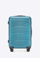 Średnia walizka z polikarbonu tłoczona, niebieski, 56-3P-982-11, Zdjęcie 1