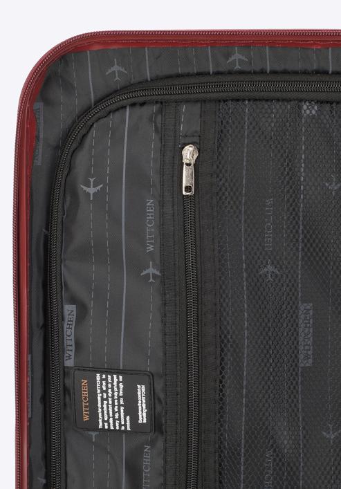 Średnia walizka z polikarbonu tłoczona, czerwony, 56-3P-982-11, Zdjęcie 10