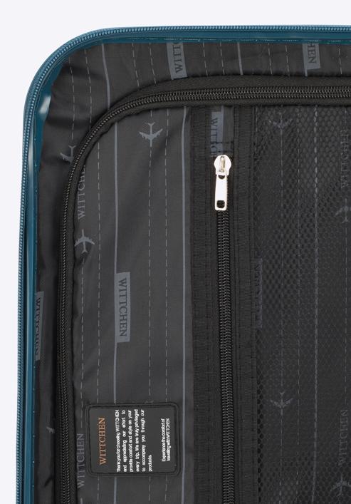 Średnia walizka z polikarbonu tłoczona, niebieski, 56-3P-982-11, Zdjęcie 10