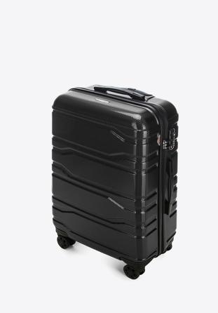 Średnia walizka z polikarbonu tłoczona, czarny, 56-3P-982-11, Zdjęcie 1