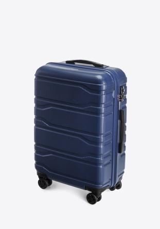 Åšrednia walizka z polikarbonu tÅ‚oczona, granatowy, 56-3P-982-91, ZdjÄ™cie 1