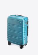 Średnia walizka z polikarbonu tłoczona, niebieski, 56-3P-982-11, Zdjęcie 4