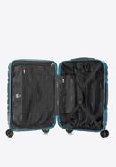 Średnia walizka z polikarbonu tłoczona, niebieski, 56-3P-982-11, Zdjęcie 5