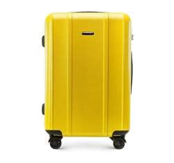 Średnia walizka z polikarbonu z pionowymi tłoczeniami, żółty, 56-3P-712-50, Zdjęcie 1