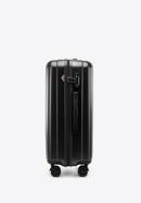 Średnia walizka z polikarbonu z pionowymi tłoczeniami, czarny, 56-3P-712-50, Zdjęcie 2