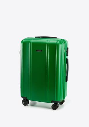 Średnia walizka z polikarbonu z pionowymi tłoczeniami, zielony, 56-3P-712-85, Zdjęcie 1
