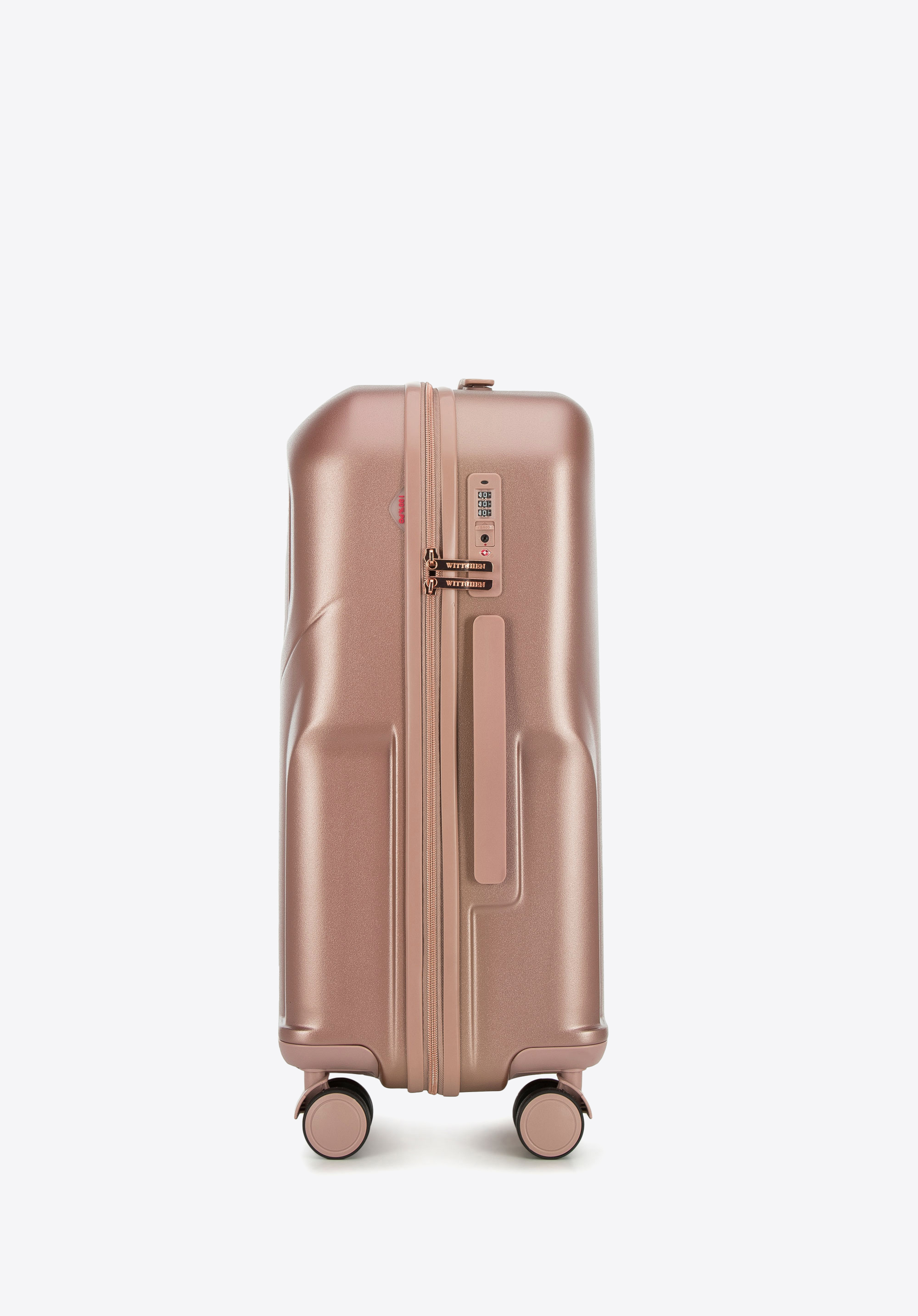 Polycarbonate Medium-sized Suitcase With A Rose Gold Zipper I WITTCHEN