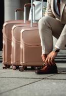 Polycarbonate medium-sized cabin case with a rose gold zipper, muted pink, 56-3P-132-77, Photo 21