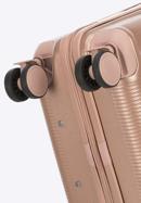 Polycarbonate medium-sized cabin case with a rose gold zipper, muted pink, 56-3P-132-77, Photo 6